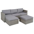 Set mobilier gradina/terasa, Borello, 3 piese, otel, gri