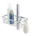 Suport pentru accesorii dus, Wenko, Shower Rod Caddy Floresta, 24 x 14 x 6.2 cm, metal/plastic, gri