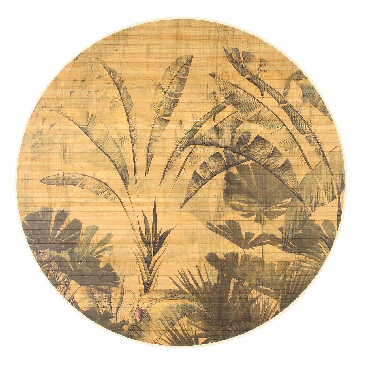 Covor din bambus Nariko, Bizzotto, D120 cm, verso bumbac, multicolor