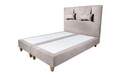 Pat matrimonial, Stockholm, Classic E, 180x200 cm, saltea tip Pocket, topper memory, Taupe