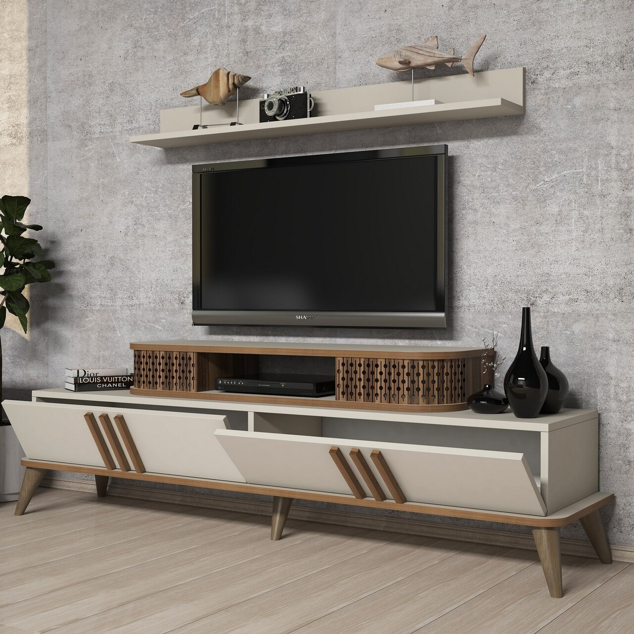 Mobilier living, Hommy Craft, Eylul, pal melaminat, crem - 2 | YEO