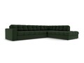 Coltar dreapta 5 locuri, Justin, Micadoni Home, BL, 236x199x72 cm, poliester, verde inchis