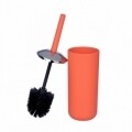 Perie pentru toaleta cu suport Brasil Coral, Wenko, 10 x 37 cm, plastic, corai