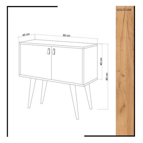 Consola, Mod Design, Rebecca, 80x80x40 cm, Stejar / Alb