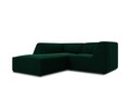 Coltar stanga 3 locuri, Ruby, Micadoni Home, BL, 186x180x69 cm, catifea, verde bottle