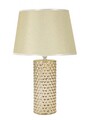 Lampa de masa, Glam Gold, Mauro Ferretti, 1 x E27, 40W, Ø30 x 47.5 cm, ceramica/fier/textil, alb/auriu