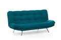 Canapea extensibila Misa Sofabed, Futon, 3 locuri, 198x128 cm, metal, verde petrol