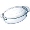 Vas oval cu capac, Pyrex, 39 x 22.5 cm, 5.5 L, sticla termorezistenta