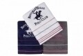 Set 3 prosoape de maini Beverly Hills Polo Club, 50x90 cm, 100% bumbac, alb/gri/bleumarin