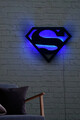 Decoratiune luminoasa LED, Superman, MDF, 60 LED-uri, Albastru