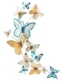 Decoratiune de perete Butterflies Light Blue, Mauro Ferretti, 59.5x111.5 cm, fier, multicolor