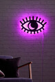 Decoratiune luminoasa LED, Evil Eye, MDF, 60 LED-uri, Roz