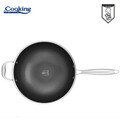 Tigaie Wok 4.5 L, Titanium, Cooking by Heinner, 30x8.5 cm, inox/sticla, argintiu