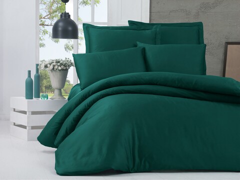 Lenjerie de pat dubla King(BL) Alisa, Victoria, 3 piese, 240x220 cm, bumbac satinat, verde