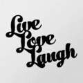 Decoratiune de perete, Live Love Laugh Metal Decor, metal, 52 x 38 cm, negru