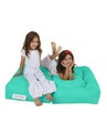 Set fotoliu dublu si 2 taburete pentru copii, Bean Bag, Ferndale, 100x50x40 cm, poliester impermeabil, turcoaz