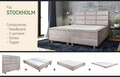 Pat matrimonial, Stockholm, Harmony E, 140x200 cm, saltea tip Pocket, topper memory, Taupe