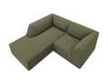 Coltar stanga 3 locuri, Ruby, Micadoni Home, BL, 186x180x69 cm, velur, verde