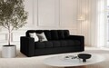 Canapea 2 locuri, Justin, Micadoni Home, BL, 162x90x72 cm, poliester, negru