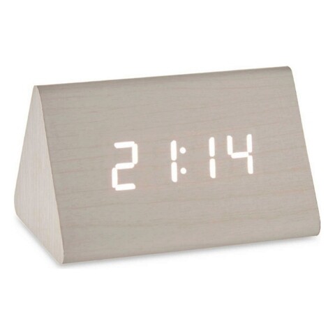 Ceas de masa cu alarma Gavin, Gift Decor, 11.7 x 8 x 7.5 cm, MDF, alb antic