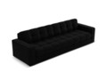 Canapea 4 locuri, Justin, Micadoni Home, BL, 227x90x72 cm, catifea, negru