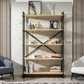 Corp biblioteca, Retricy, Elston, 120x34x180 cm, PAL, Negru / Stejar