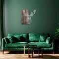 Decoratiune de perete, Deer1, 50% lemn/50% metal, Dimensiune: 56 x 58 cm, Nuc / Argint