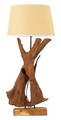 Lampa de masa Teak, Mauro Ferretti, 1 x E27, 40W, 35x80 cm, tec reciclat, lucrat manual, model unicat, maro