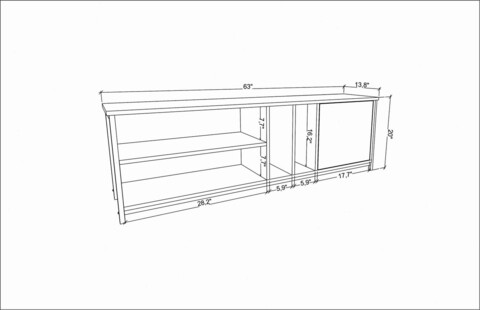 Comoda TV, Retricy, Oneida, 140x35.3x50.8 cm, PAL, Aur / Stejar