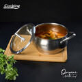 Oala cu capac 3.3 L, ORIGINI by Chef Nicolai Tand, Cooking by Heinner, 20x11 cm, inox/sticla termorezistenta, argintiu