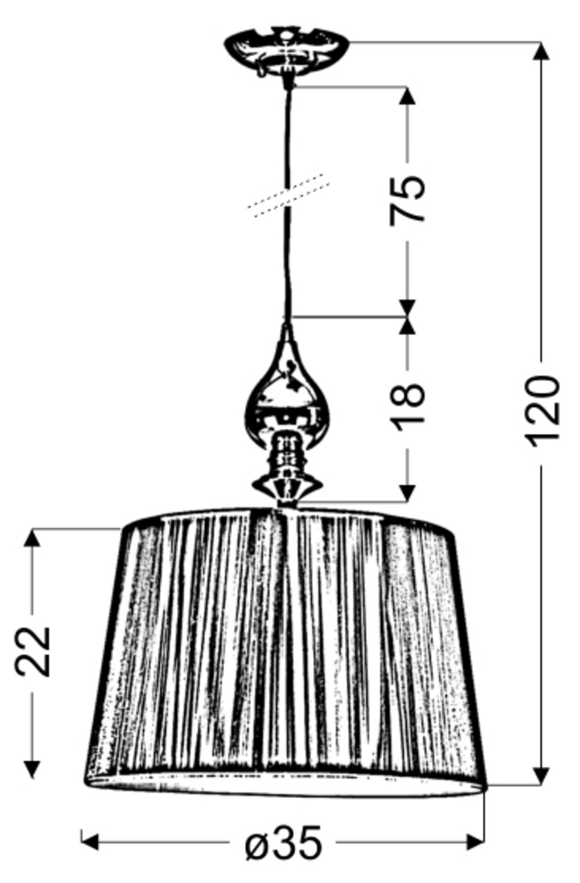 Lustra Gillenia, Candellux, 35 x 120 cm, 1 x E27, 60W, argintiu - 1 | YEO