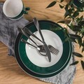 Serviciu de masa 18 piese Aura Green, Ambition, portelan New Bone China, alb