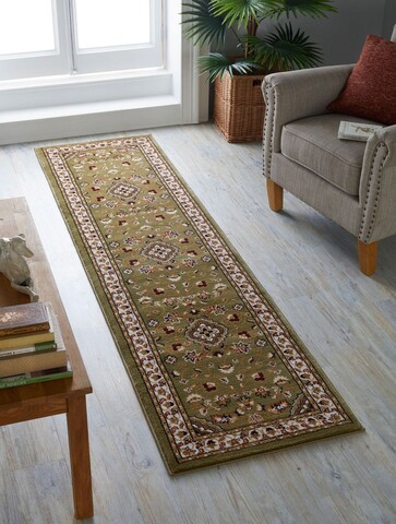 Covor Sherborne Green, Flair Rugs, 66x300 cm, polipropilena, verde