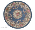 Covor Aubusson Blue, Flair Rugs, D120 cm, lana, albastru