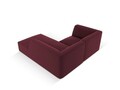 Coltar dreapta 3 locuri, Ruby, Micadoni Home, BL, 186x180x69 cm, piele ecologica, bordo