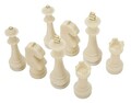 Set 8 decoratiuni piesa de sah Chess Quarzy, Mauro Ferretti, 4.4x4.4x9.2 cm/ 4.5x4.5x10.3 cm, polirasina, alb/auriu