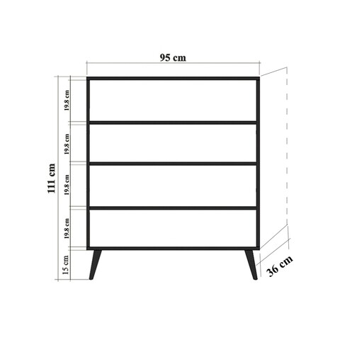 Dulap multifunctional Multilux 124, Vella, 95x36x111 cm, multicolor