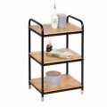 Etajera cu 3 rafturi Loft, Wenko, 33.5 x 42 x 69 cm, bambus/metal, natur/negru