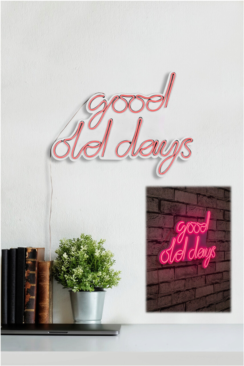 Decoratiune luminoasa LED, Good Old Days, Benzi flexibile de neon, DC 12 V, Roz - 1 | YEO