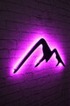 Decoratiune luminoasa LED, Mountain, MDF, 60 LED-uri, Roz