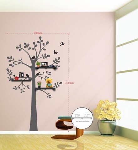 Raft de prete cu sticker Tree, Mauro Ferretti, 90x150 cm, plastic