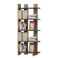 Corp biblioteca, Olivia, Elas, 62x150x25 cm, PAL, Antracit / Negru / Stejar