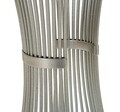 Masuta inalta Funnel, Mauro Ferretti, 40x40x79 cm, fier/marmura, argintiu