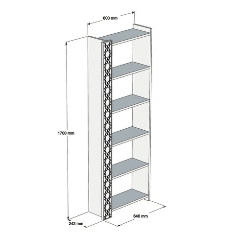 Corp biblioteca, Hommy Craft, City, 64.6x170x24.2 cm, Nuc / Galben