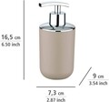 Dozator sapun lichid, Wenko, Brasil Taupe, 320 ml, 7.3 x 16.5 x 9 cm, plastic, bej