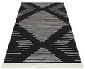 Covor Kilim cu 2 fete, Arya 15 Black, Baketo, 100% bumbac reciclat, 160x230 cm