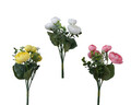 Floare artificiala Ranunculus, Decoris, 12 x 4 x 23 cm, poliester, galben