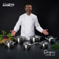 Oala cu capac 6 L, ORIGINI by Chef Nicolai Tand, Cooking by Heinner, 24x13.5 cm, inox/sticla termorezistenta, argintiu