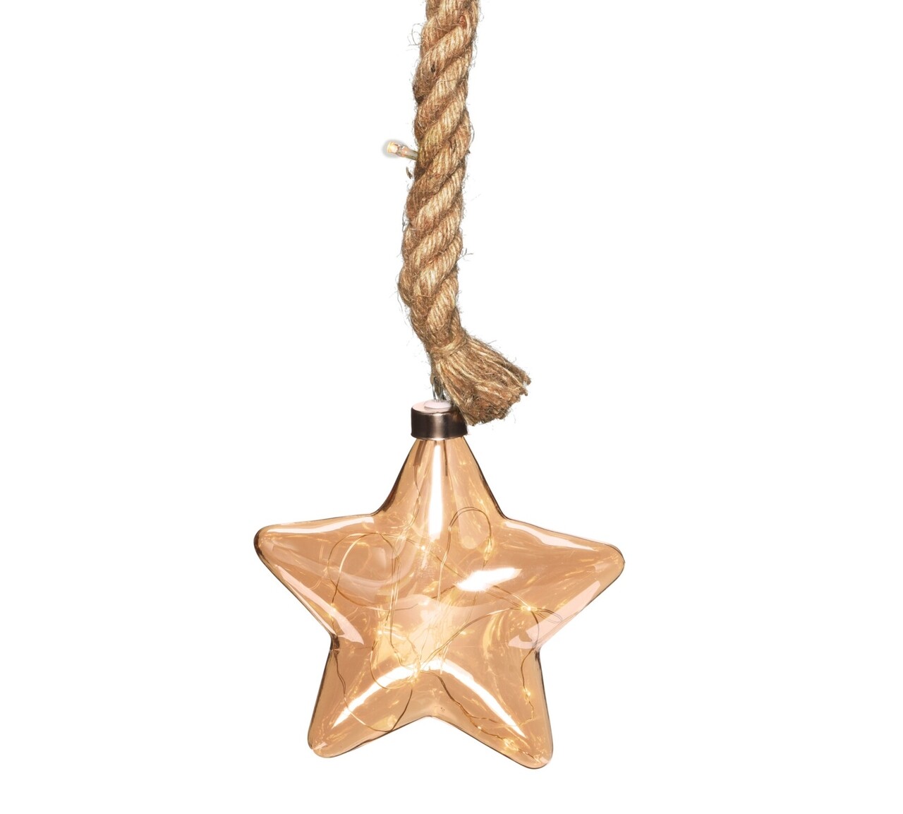 Decoratiune luminoasa Rope Star, 15 LED-uri, O18 cm, sticla