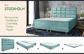 Pat matrimonial, Stockholm, Cubic E, 140x200 cm, saltea tip Pocket, topper memory, Mint